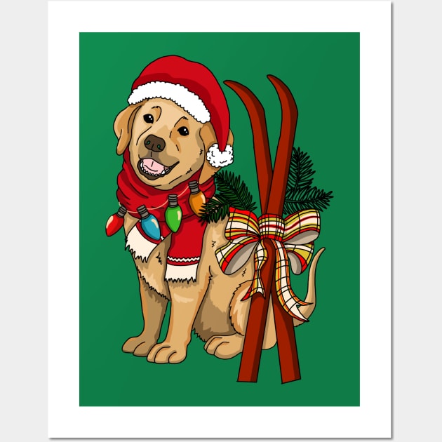 Christmas labrador puppy Wall Art by The Christmas Lady